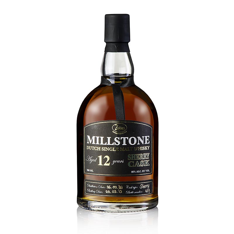 Single Malt Whisky Zuidam Millstone, 12 anni, Sherry Cask, 46% vol., Olanda - 700ml - Bottiglia