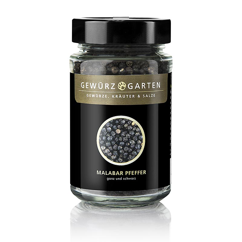 Spice Garden Malabar Pepper, svart, hel - 120 g - Glas