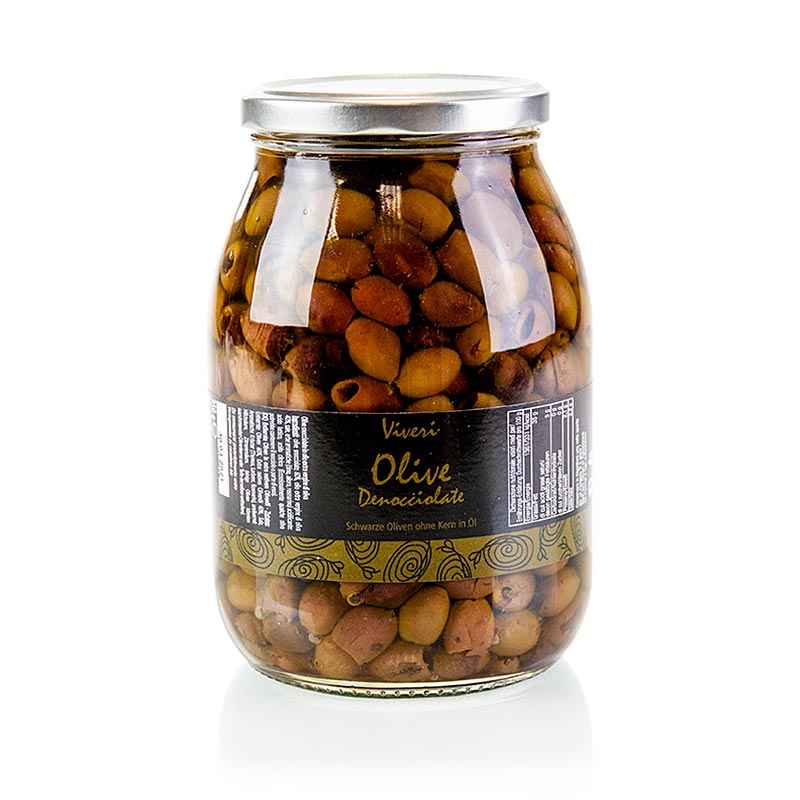 Zaitun hitam, diadu, Leccino (Denocciolate), Viveri - 950 gram - Kaca