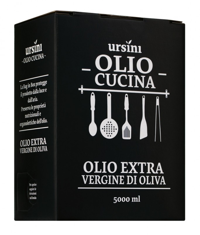 Olio extravergine di oliva Olio Cucina, Beg dalam Kotak, Minyak Zaitun Extra Virgin, Ursini - 5,000ml - sekeping