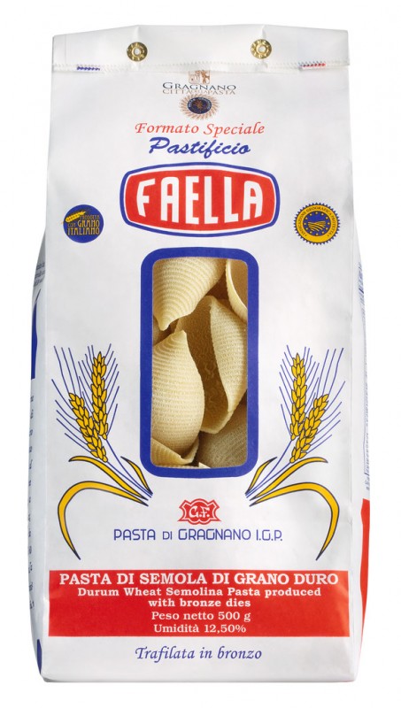 Conchiglioni IGP, pasta ur durum hveiti semolina, faella - 500g - pakka