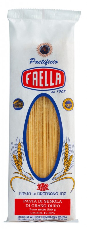 Espaguetis IGP, pasta elaborada con semola de trigo duro, Faella - 500g - embalar