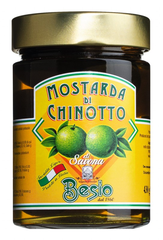 Mostarda di chinotto, mostarda chinotto, Besio - 430g - Vidro