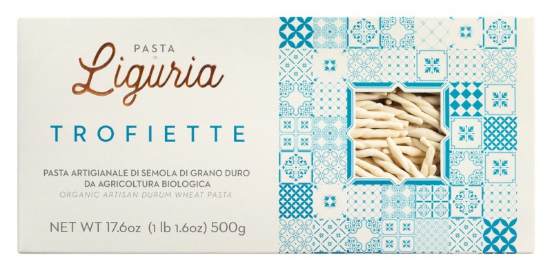 Trofiette, lifraent, pasta ur durum hveiti semolina, lifraent, Pasta di Liguria - 500g - pakka