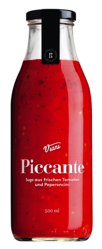 PICCANTE- Sugo all`arrabbiata, salsa de tomate con chile, viani - 500ml - Botella