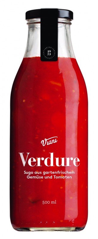 VERDURE - Sugo mediterraneo, salsa de tomaquet amb verdures, Viani - 500 ml - Ampolla