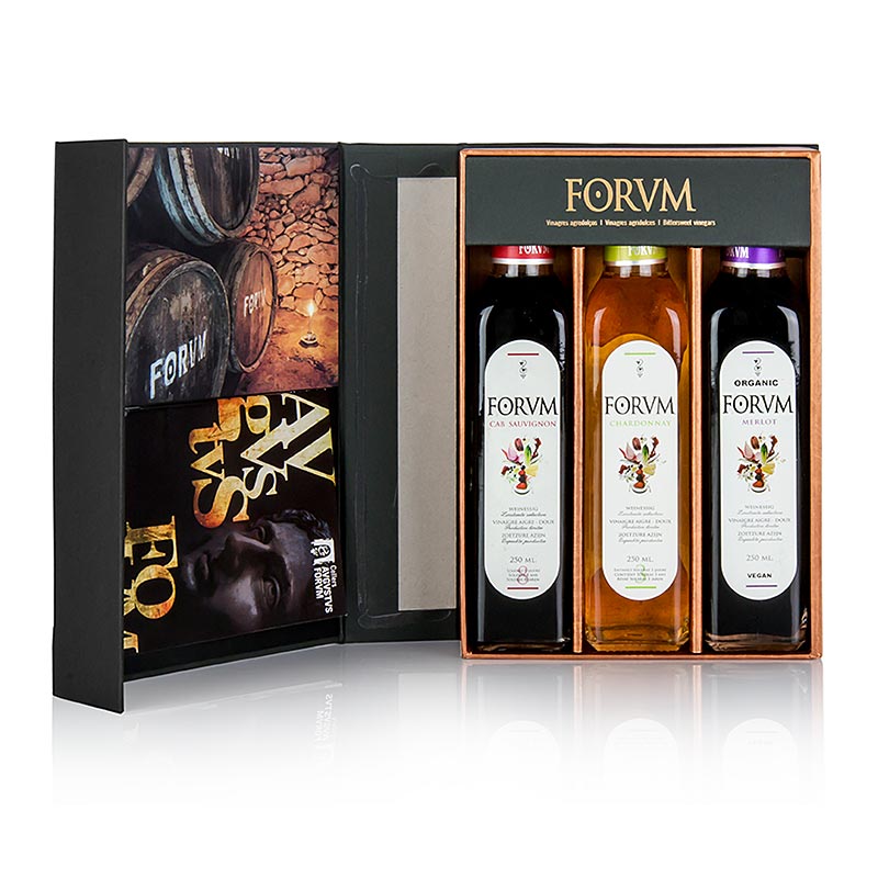 Conjunto de presente FORVM - 3 Cabernet Sauvignon / Chardonnay / Merlot - 750ml, 3 x 250ml - Cartao