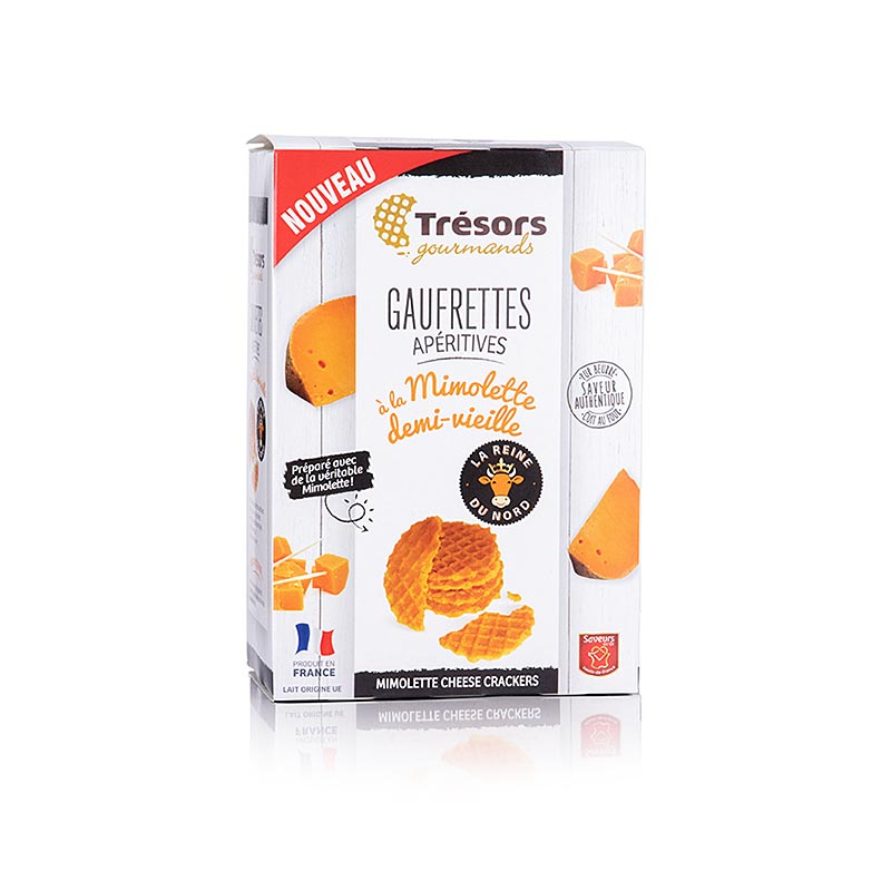 Barsnack Tresors - Gaufrettes, fransk Minivafler med mimoletteost - 60 g - eske