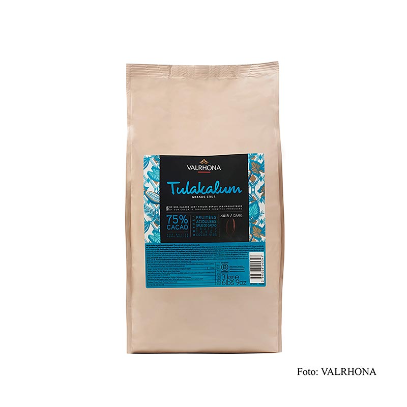 Valrhona Tulakalum, couverture e erret, kalete, 75% kakao - 3 kg - cante