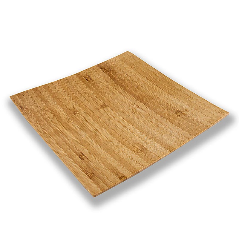 Piatto riutilizzabile in bambu, marrone, quadrato, 20 x 20 cm, lavabile in lavastoviglie - 1 pezzo - Sciolto