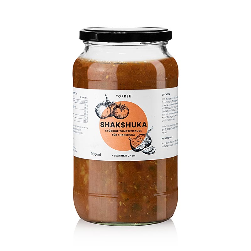 Shakshuka, base de salsa de tomaquet per al plat d`ou, TOFREE-nord - 900 ml - Pe pot