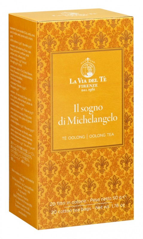 Il sogno di Michelangelo, te Oolong con pinones y mezcla de flores, La Via del Te - 20x2,5g - embalar