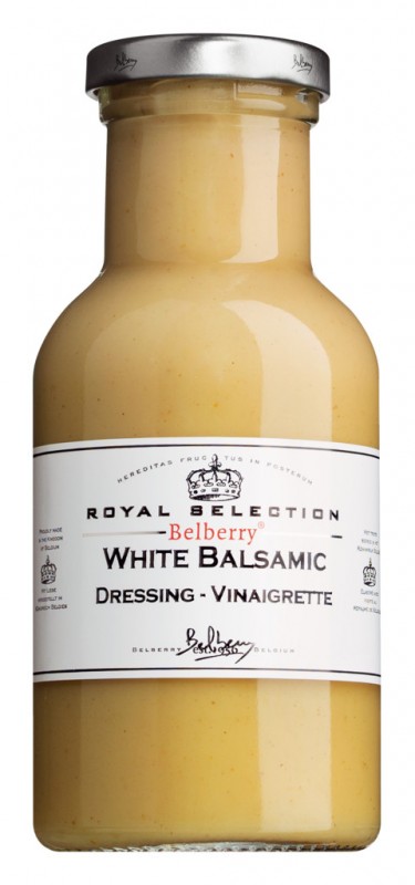 Valkoinen balsamicokastike - Vinaigrette, salaattikastike valkoisella balsamicolla, Belberry - 250 ml - Pullo