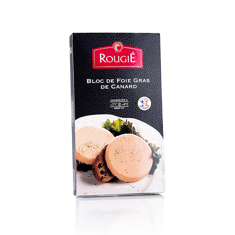 Bloco de foie gras de pato, 2 fatias de 40g, Rougie - 80g - Bolhas