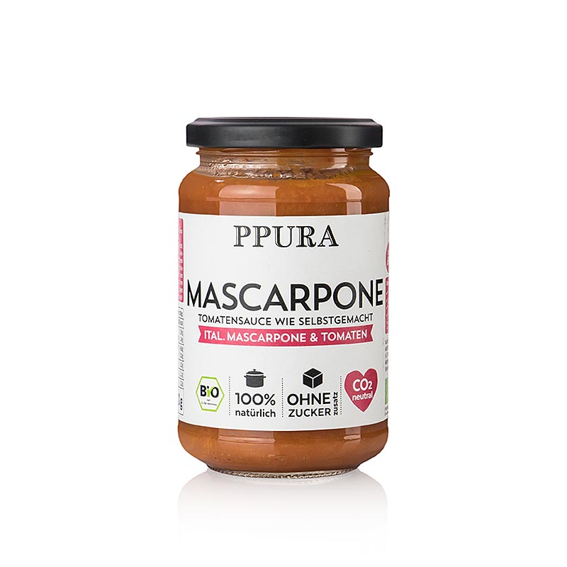 Ppura Sugo Mascarpone - con mascarpone y tomates, organico - 340g - Botella