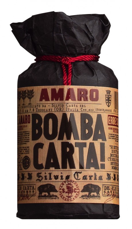 Amaro Bomba Carta Mignon, liker i hidhur, mini, Silvio Carta - 0.1L - Shishe