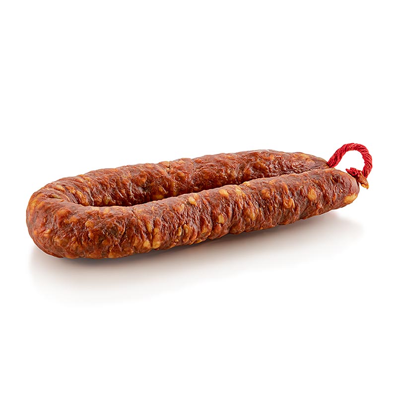 Chorizo Sarta Fuerte, picante, en forma de herradura, Gamboa - 250 gramos - vacio