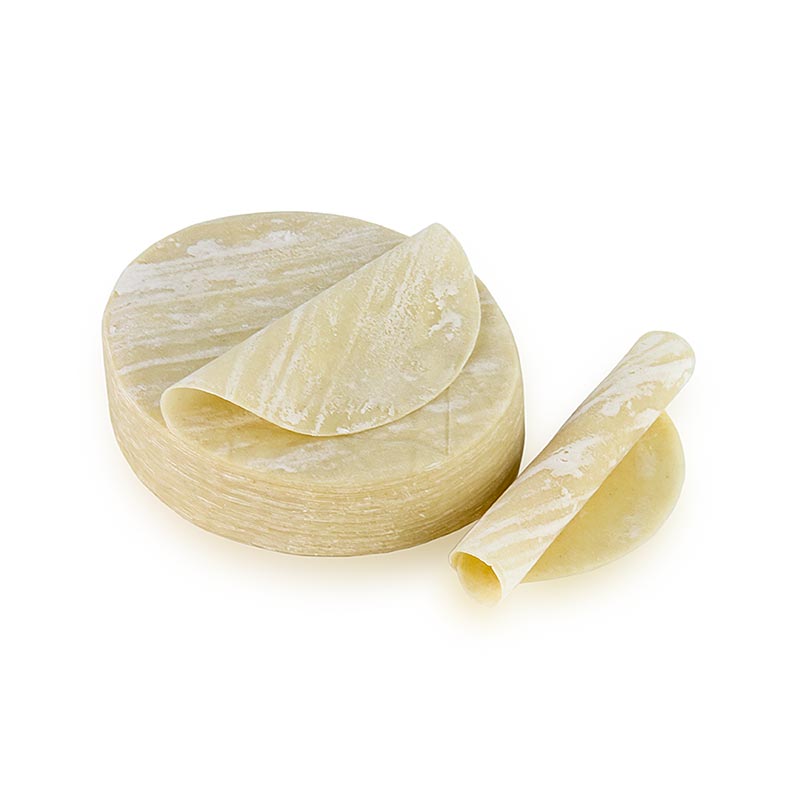 Fogli di pasta Gyoza / Wan Tan, sottili, rotondi, circa Ø 9,5 cm - 200 g, 25 fogli - borsa