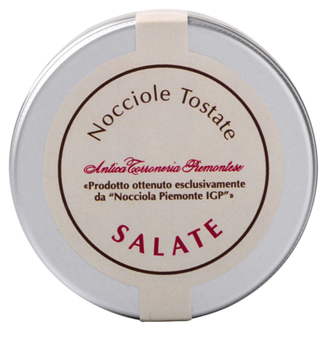 Nocciole Tostate Salata Vaso, Avellanas Saladas Piemonte IGP, Antica Torroneria Piemontese - 150g - Vaso