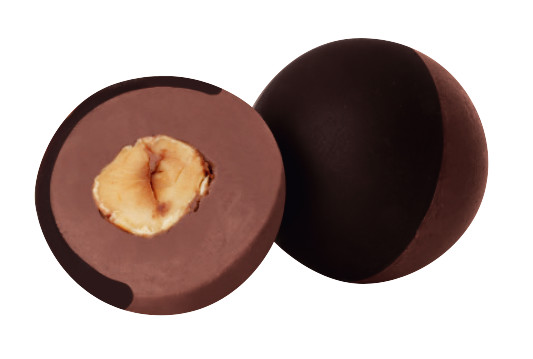 Praline Dubledone oscuro, praline de turron de almendras, chocolate negro con avellanas enteras, Venchi - 1.000 gramos - kg