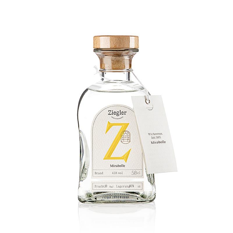 Brandy Ziegler Mirabelle Brandy nobre 43% vol. 0,5 l - 500ml - Garrafa