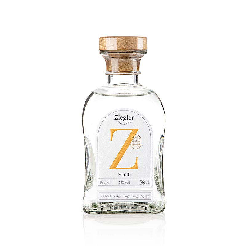 Brandy de damasco (damasco) - brandy fino, 43% vol., Ziegler - 500ml - Garrafa