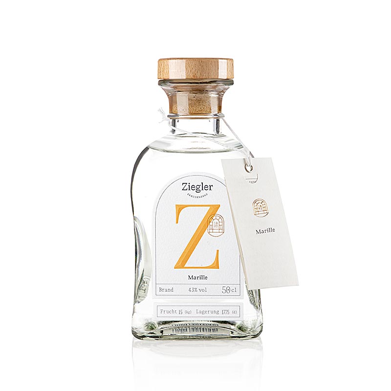 Brandy de damasco (damasco) - brandy fino, 43% vol., Ziegler - 500ml - Garrafa