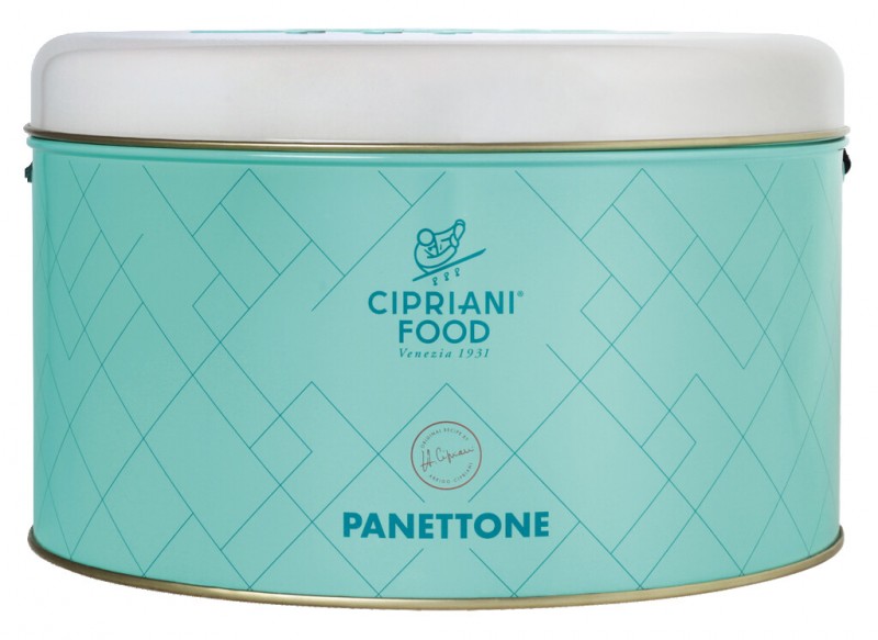 Panettone, boite metallique, gateau traditionnel a la levure, Cipriani - 1 000g - peut