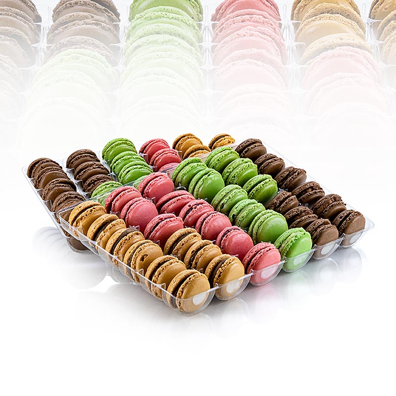 Macarons sekoittaa 4 lajiketta kussakin 18 kappaletta, Delifrance. - 1,08 kg, 72 kappaletta - Pahvi