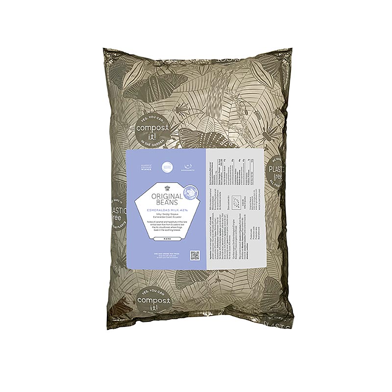 Leche Esmeraldas Ecuador, 42%, cobertura lactea, callets, frijoles originales, organicos - 2 kilos - bolsa