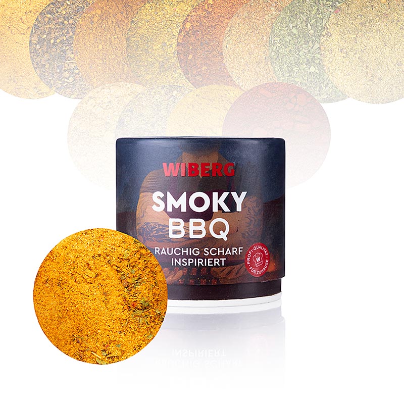 Wiberg Smoky BBQ, mezcla de especias ahumadas y picantes - 100 gramos - caja de aromas