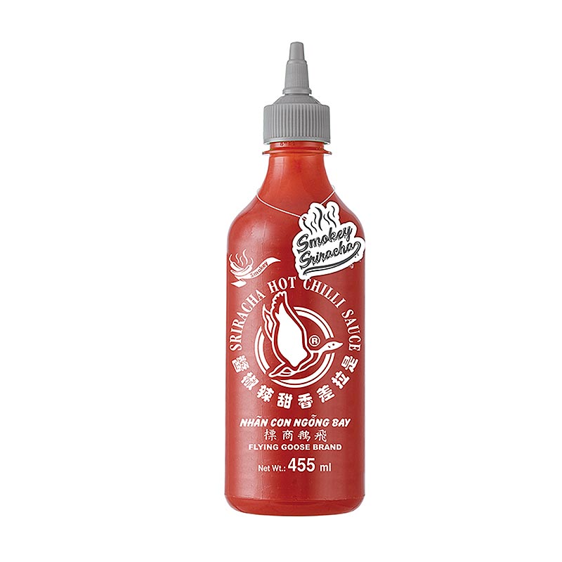 Chilisosa - Sriracha, kryddadhur, reyktur, kreistiflaska, fljugandi gaes - 455ml - PE flaska