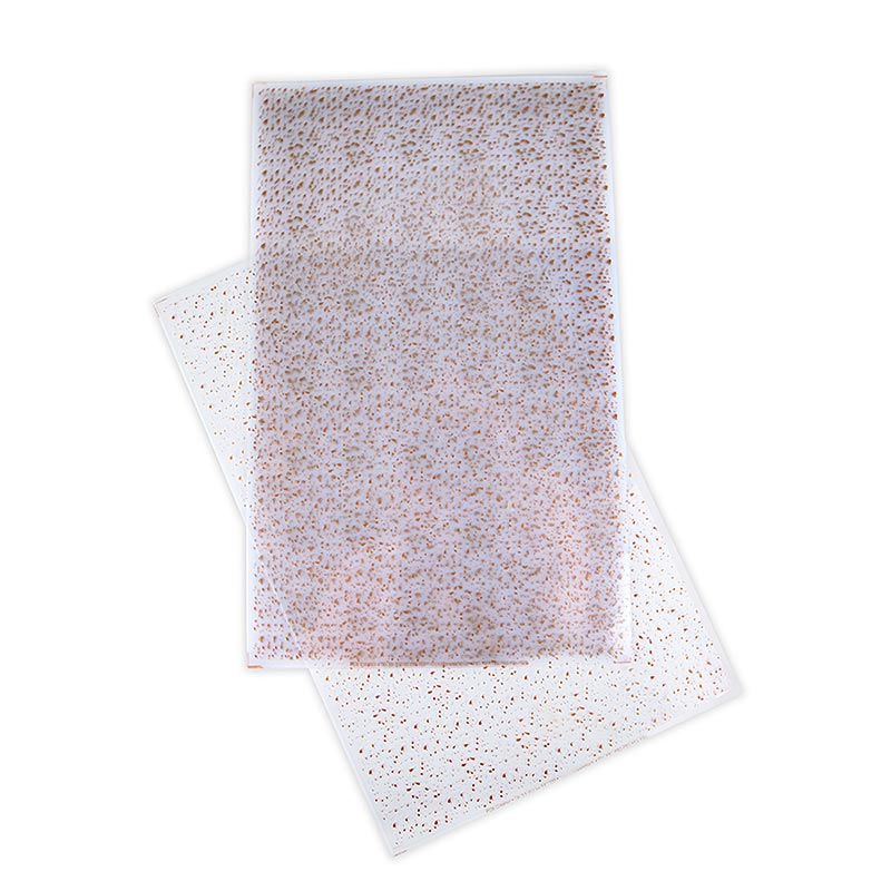 Peel-off folie Paris Bronse (gule gullflekker) for sjokolade, 40x25cm - 1 stk - Kartong