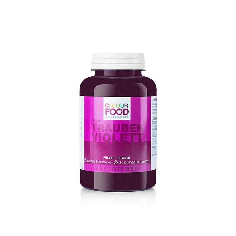 Colorante alimentario BColors - violeta uva, en polvo, soluble en agua y grasa, vegano - 120g - pe puede