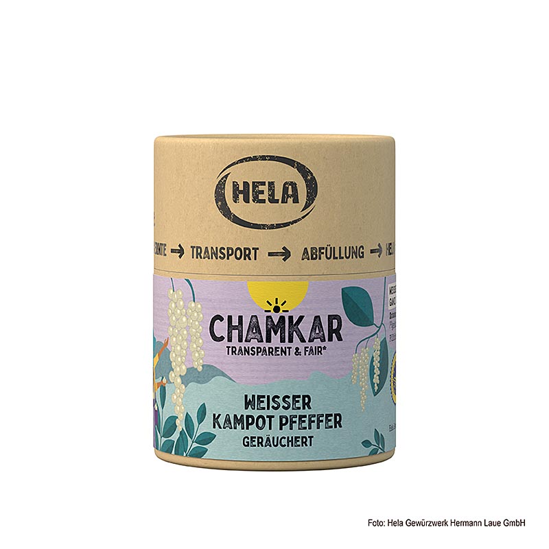 HELA Chamkar - Pimenta Kampot branca, defumada, inteira, IGP - 100g - Caixa de aromas