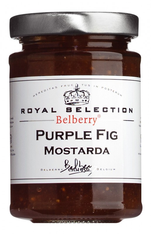 Mostarda di Fichi Viola, salsa di fichi aromatizzata alla senape, Belberry - 120 g - Bicchiere