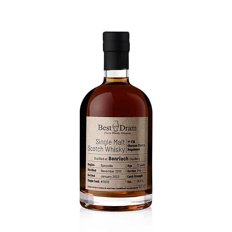 Single Malt Whisky Benriach 2010 / 2023 Best Dram Oloroso Speyside, 56,9% vol. - 700 ml - Flaska