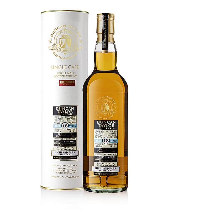 Single malt whisky Duncan Taylor Highland Park 18 ar, 54,1% vol., Orknoeyene - 700 ml - Flaske