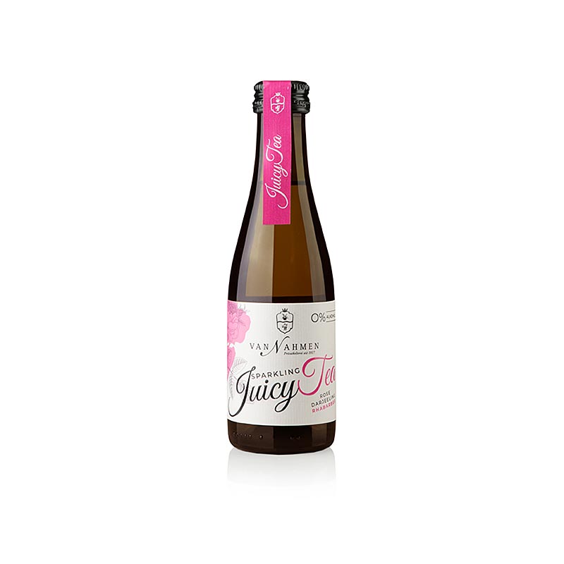 Sparkling Juicy Tea Rose - Darjeeling Tea - Raparperi, van Nahmen, LUOMU - 200 ml - Pullo