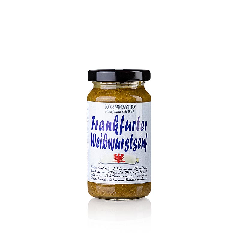 Mustard sosis putih Kornmayer Frankfurt, dengan sari apel - 210ml - Kaca