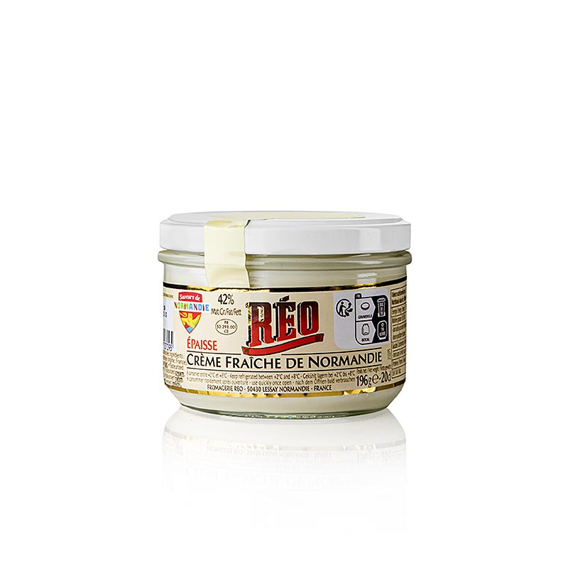 Creme Fraiche, 42% fett, REO (Creme epaisse fra Normandie) - 196 g - Glass