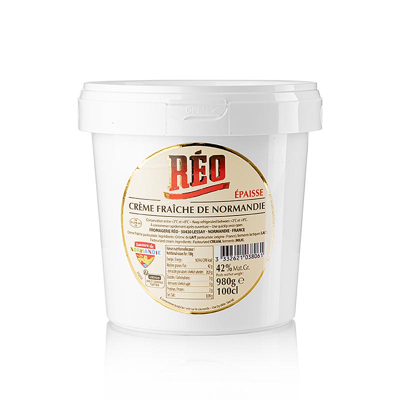 Creme Fraiche, Creme Epaisse da Normandia, REO, 42% de gordura - 1 kg - Caneca