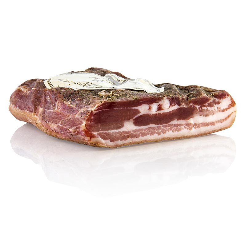 Pancetta - stribet bacon fra Toscana, Montalcino Salumi - ca. 1,5 kg - -