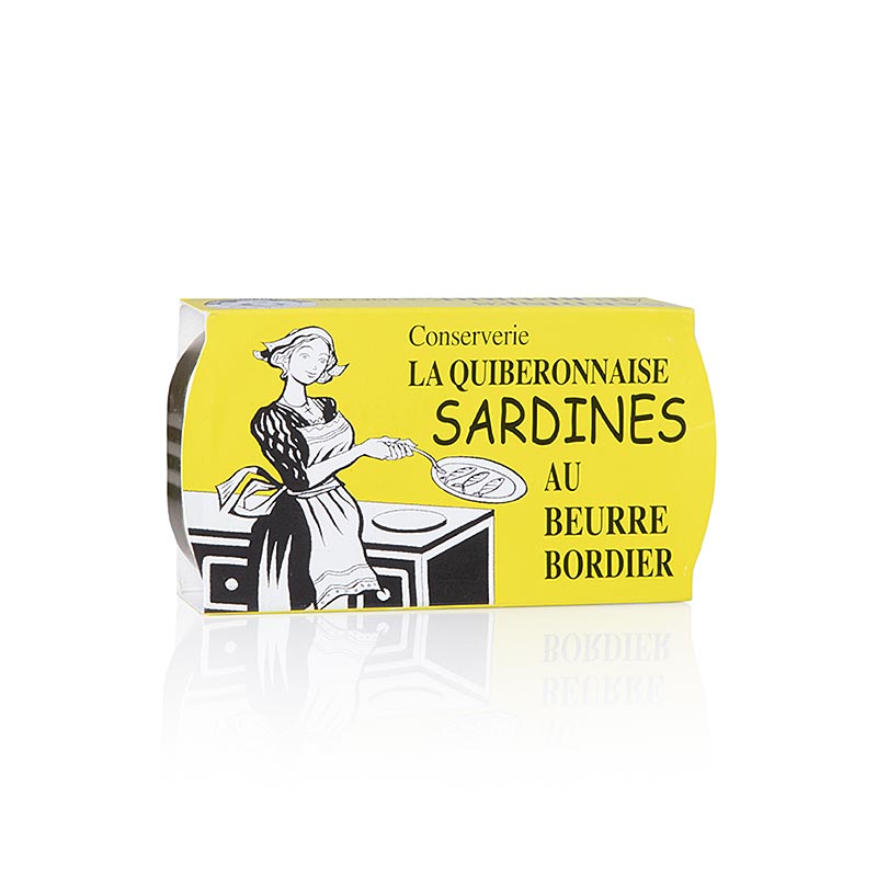 Sardinhas em manteiga breta Bordier, La Quiberonnaise - 115g - pode