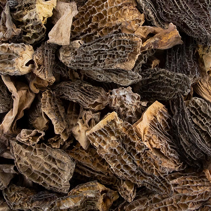 Morel runcing patah - standar, 60% kepala 40% batang, dikeringkan - 1kg - tas