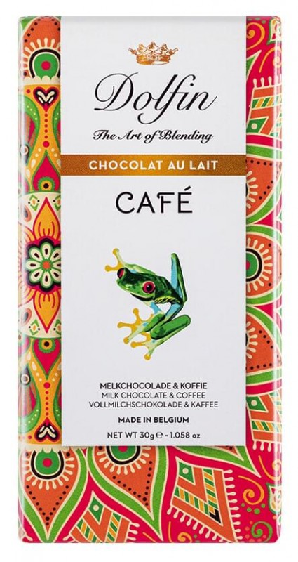 Chocolat au lait au cafe, chocolate con leche con cafe, Dolfin - 30g - Pedazo