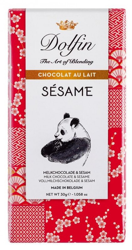 Chocolat au lait au sesame grill, cioccolato al latte con sesamo tostato, Dolfin - 30 g - Pezzo