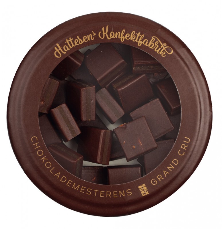 Lakridskonfekt Grand Cru, chocolate de confeitaria com alcacuz, Hattesens Konfektfabrik - 125g - pacote