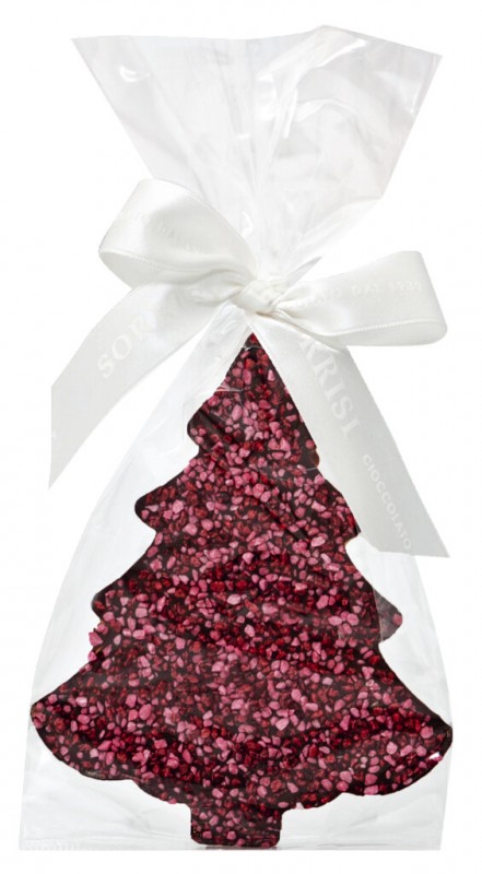 Albero fondente con croccante al gusto lampone, dark chocolate dengan rasa raspberry renyah, boella + sorrisi - 6x100g - Kardus