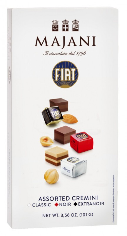 Fiat Mix 10 Dadi, mezcla de praline en capas, crema de cacao y avellanas, Majani - 101g - Pedazo